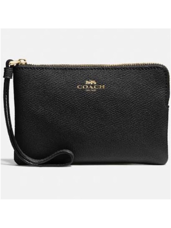 Coach Handbags - Coach cross grain black corner zip wristlet NWOT